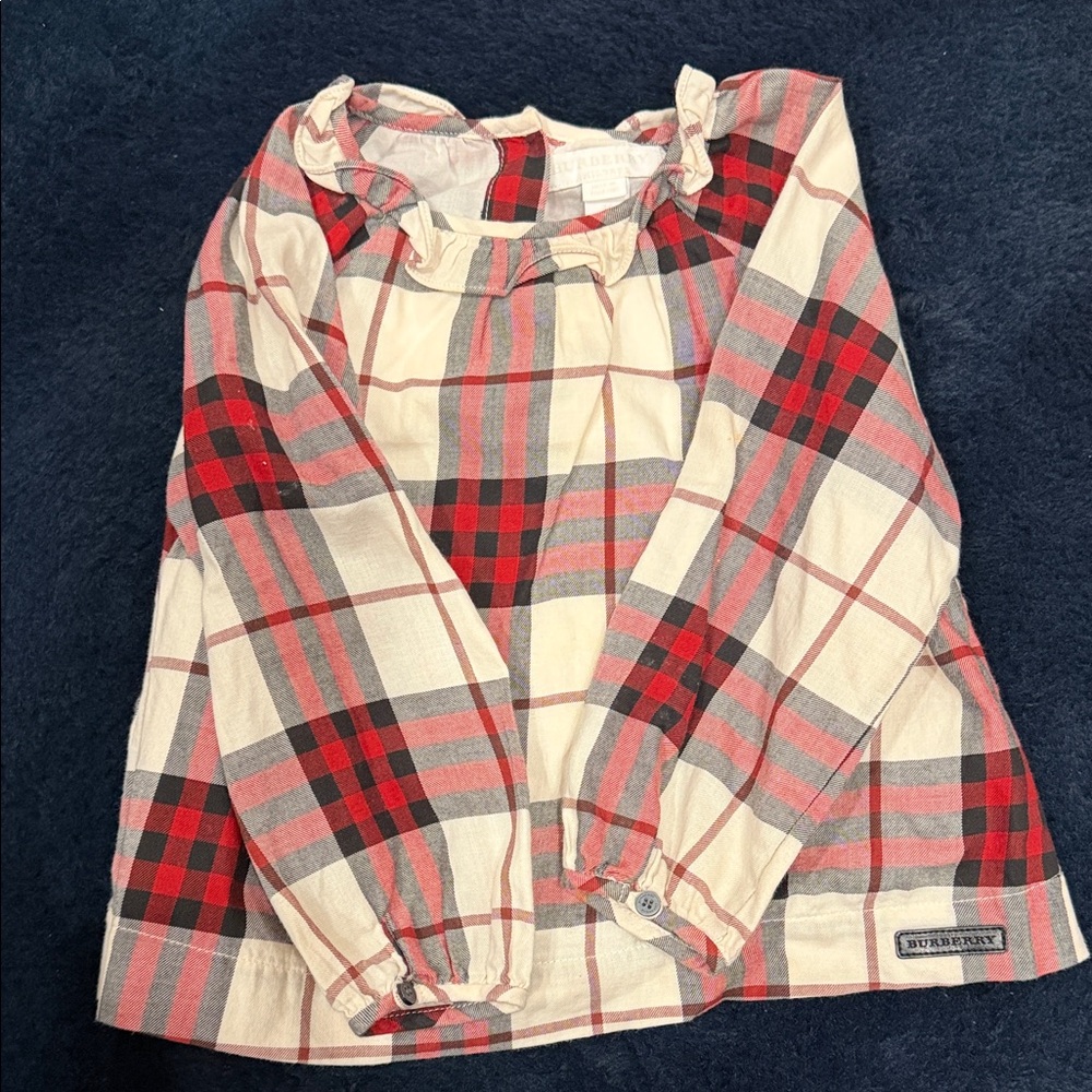 Burberry Plaid Long Sleeve Top kids